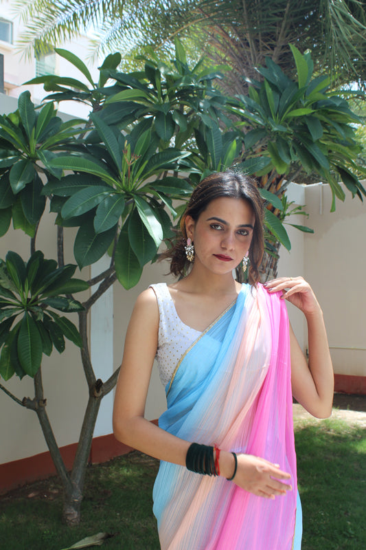 Tri-colour saree